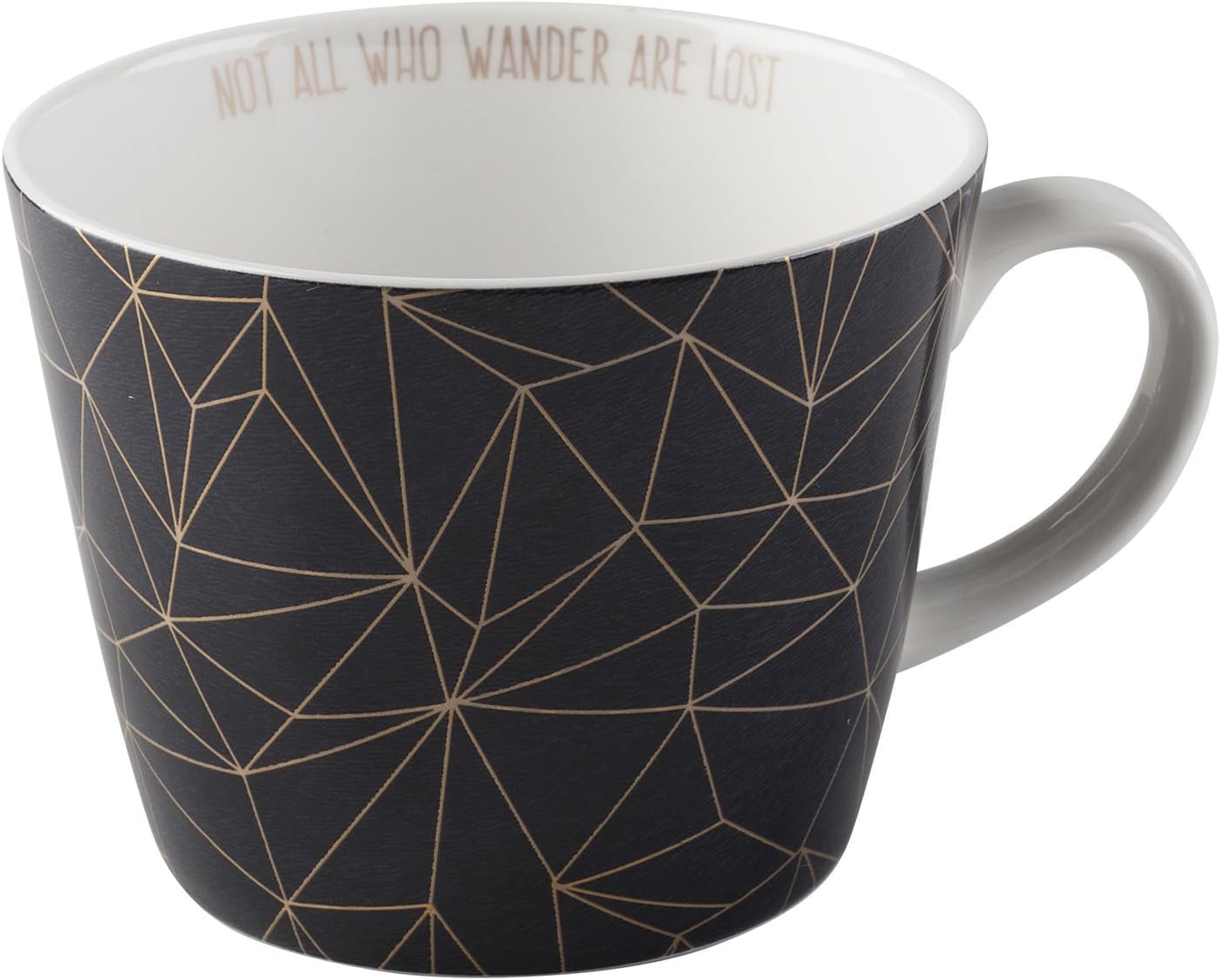 creative tops"星形几何三角形"优质骨瓷杯,450 毫升(16 液体盎司)